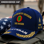 Cowgic U.S. Army 24th Infantry Division Embroidered Classic Structured Cap - Embroidered Cap for Veterans