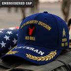 Cowgic U.S. Army 34th Infantry Division Embroidered Classic Structured Cap - Embroidered Cap for Veterans