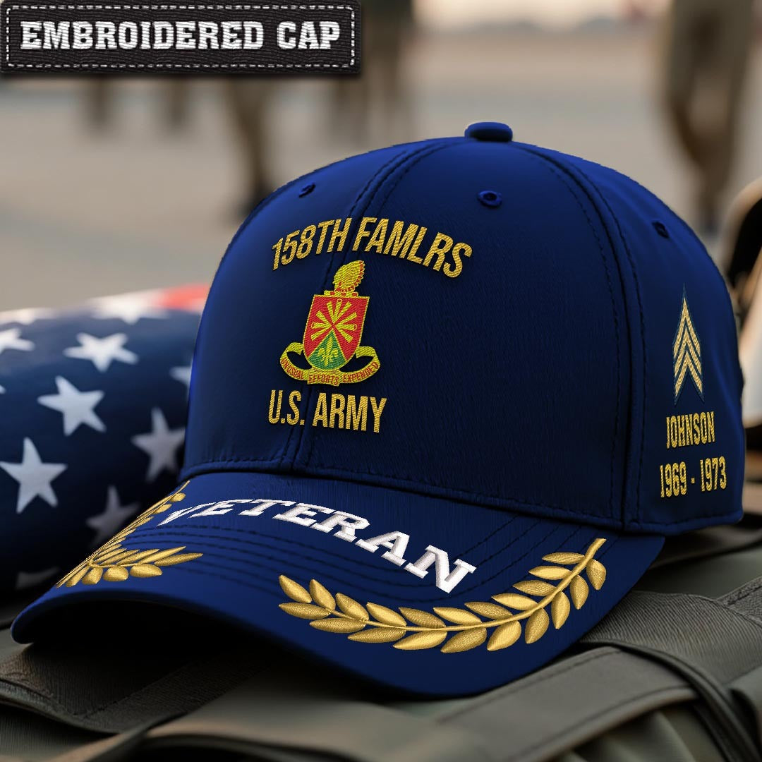 Cowgic U.S. Army 158th FAMLRS Embroidered Classic Structured Cap - Embroidered Cap for Veterans