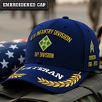 Cowgic U.S. Army 4th Infantry Division Embroidered Classic Structured Cap - Embroidered Cap for Veterans