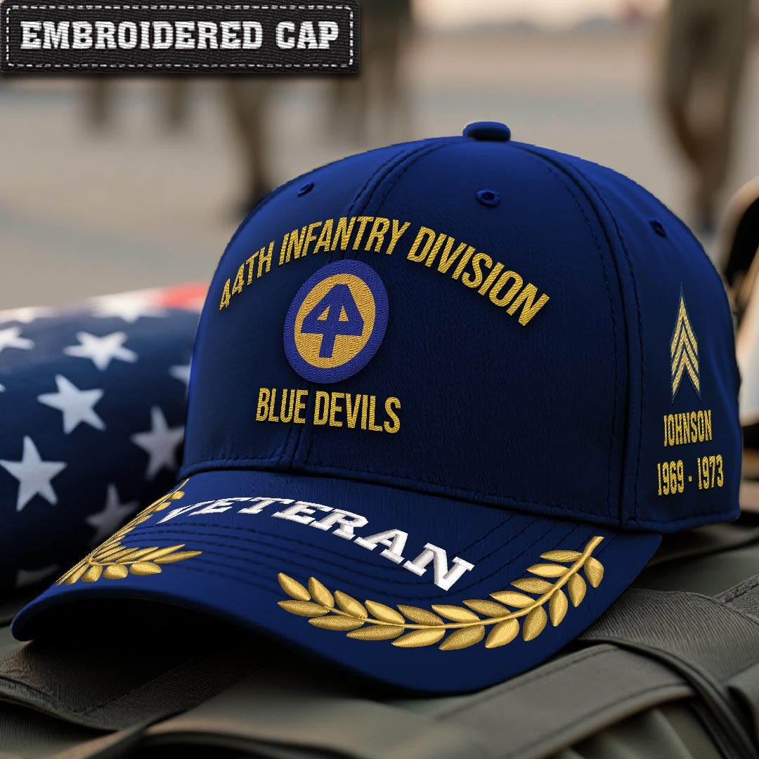 Cowgic U.S. Army 44th Infantry Division Embroidered Classic Structured Cap - Embroidered Cap for Veterans
