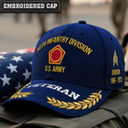 Cowgic U.S. Army 50th Infantry Division Embroidered Classic Structured Cap - Embroidered Cap for Veterans