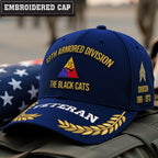 Cowgic U.S. Army 13th Armored Division Embroidered Classic Structured Cap - Embroidered Cap for Veterans