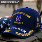 Cowgic U.S. Army 10th Mountain Division Embroidered Classic Structured Cap - Embroidered Cap for Veterans