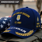 Cowgic U.S. Army 62nd Cavalry Division Embroidered Classic Structured Cap - Embroidered Cap for Veterans