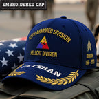 Cowgic U.S. Army 12th Armored Division Embroidered Classic Structured Cap - Embroidered Cap for Veterans