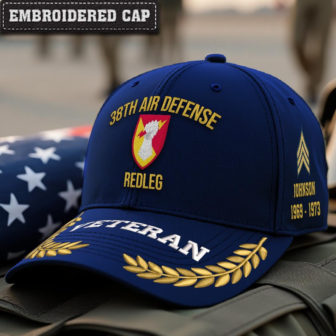 Cowgic U.S. Army 38th Air Defense Artillery Brigade Embroidered Classic Structured Cap - Embroidered Cap for Veterans