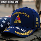 Cowgic U.S. Army 49th Armored Division Embroidered Classic Structured Cap - Embroidered Cap for Veterans