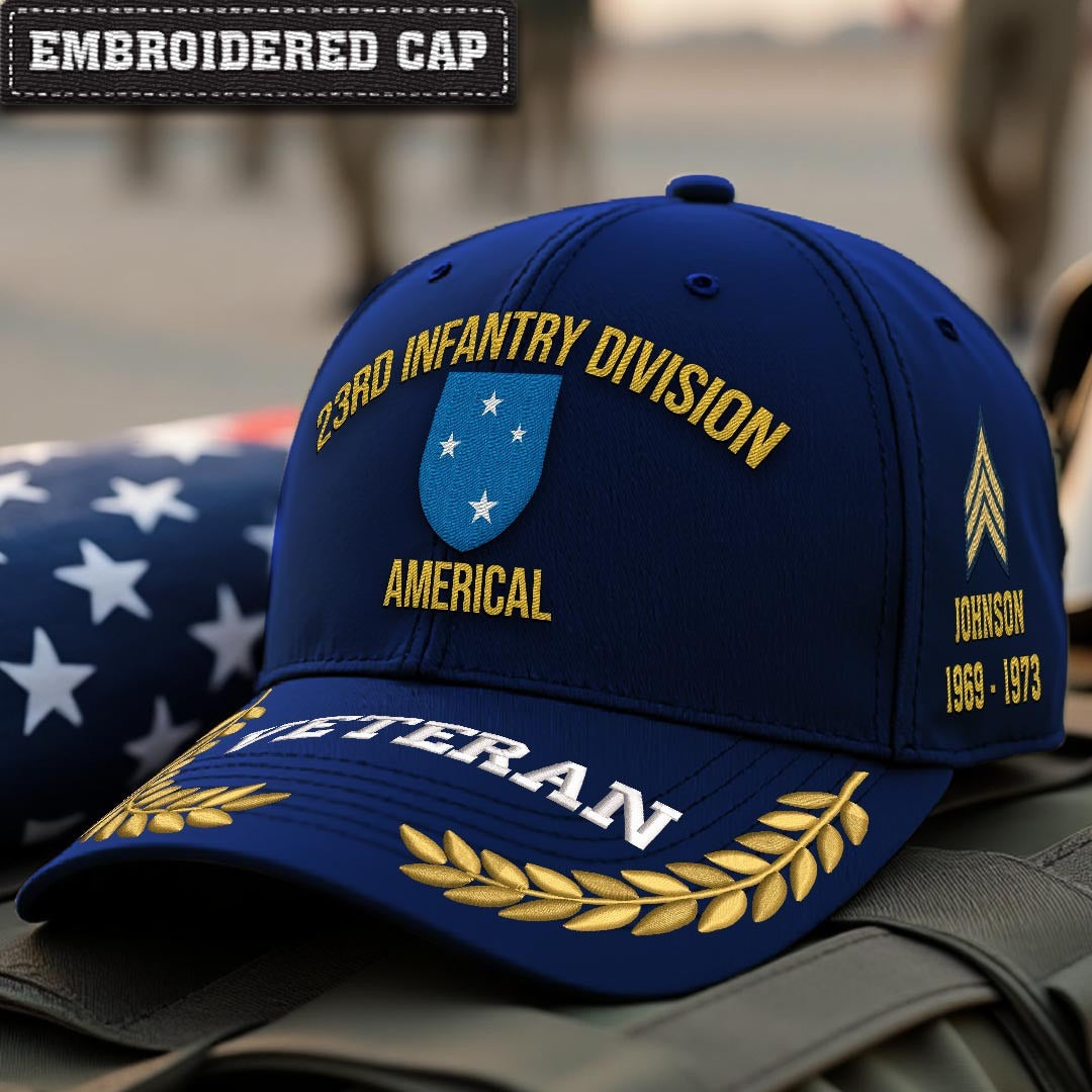 Cowgic U.S. Army 23rd Infantry Division Embroidered Classic Structured Cap - Embroidered Cap for Veterans