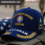 Cowgic U.S. Army 15th Armored Division Embroidered Classic Structured Cap - Embroidered Cap for Veterans