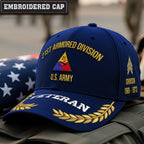 Cowgic U.S. Army 21st Armored Division Embroidered Classic Structured Cap - Embroidered Cap for Veterans