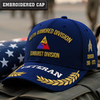 Cowgic U.S. Army 40th Armored Division Embroidered Classic Structured Cap - Embroidered Cap for Veterans