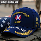 Cowgic U.S. Army 17th Infantry Division Embroidered Classic Structured Cap - Embroidered Cap for Veterans