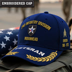 Cowgic U.S. Army 2nd Infantry Division Embroidered Classic Structured Cap - Embroidered Cap for Veterans