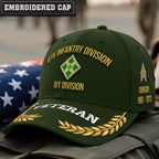 Cowgic U.S. Army 4th Infantry Division Embroidered Classic Structured Cap - Embroidered Cap for Veterans