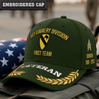 Cowgic U.S. Army 1st Cavalry Division Embroidered Classic Structured Cap - Embroidered Cap for Veterans