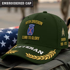 Cowgic U.S. Army 10th Division Embroidered Classic Structured Cap - Embroidered Cap for Veterans