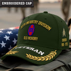 Cowgic U.S. Army 30th Infantry Division Embroidered Classic Structured Cap - Embroidered Cap for Veterans