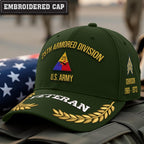 Cowgic U.S. Army 25th Armored Division Embroidered Classic Structured Cap - Embroidered Cap for Veterans