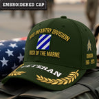 Cowgic U.S. Army 3rd Infantry Division Embroidered Classic Structured Cap - Embroidered Cap for Veterans