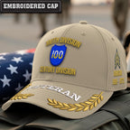 Cowgic U.S. Army 100th Division Embroidered Classic Structured Cap - Embroidered Cap for Veterans