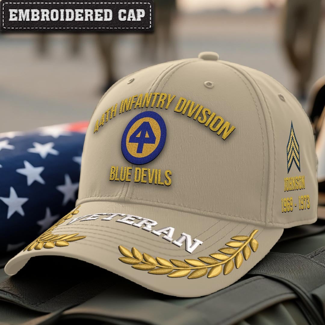 Cowgic U.S. Army 44th Infantry Division Embroidered Classic Structured Cap - Embroidered Cap for Veterans
