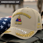 Cowgic U.S. Army 19th Armored Division Embroidered Classic Structured Cap - Embroidered Cap for Veterans