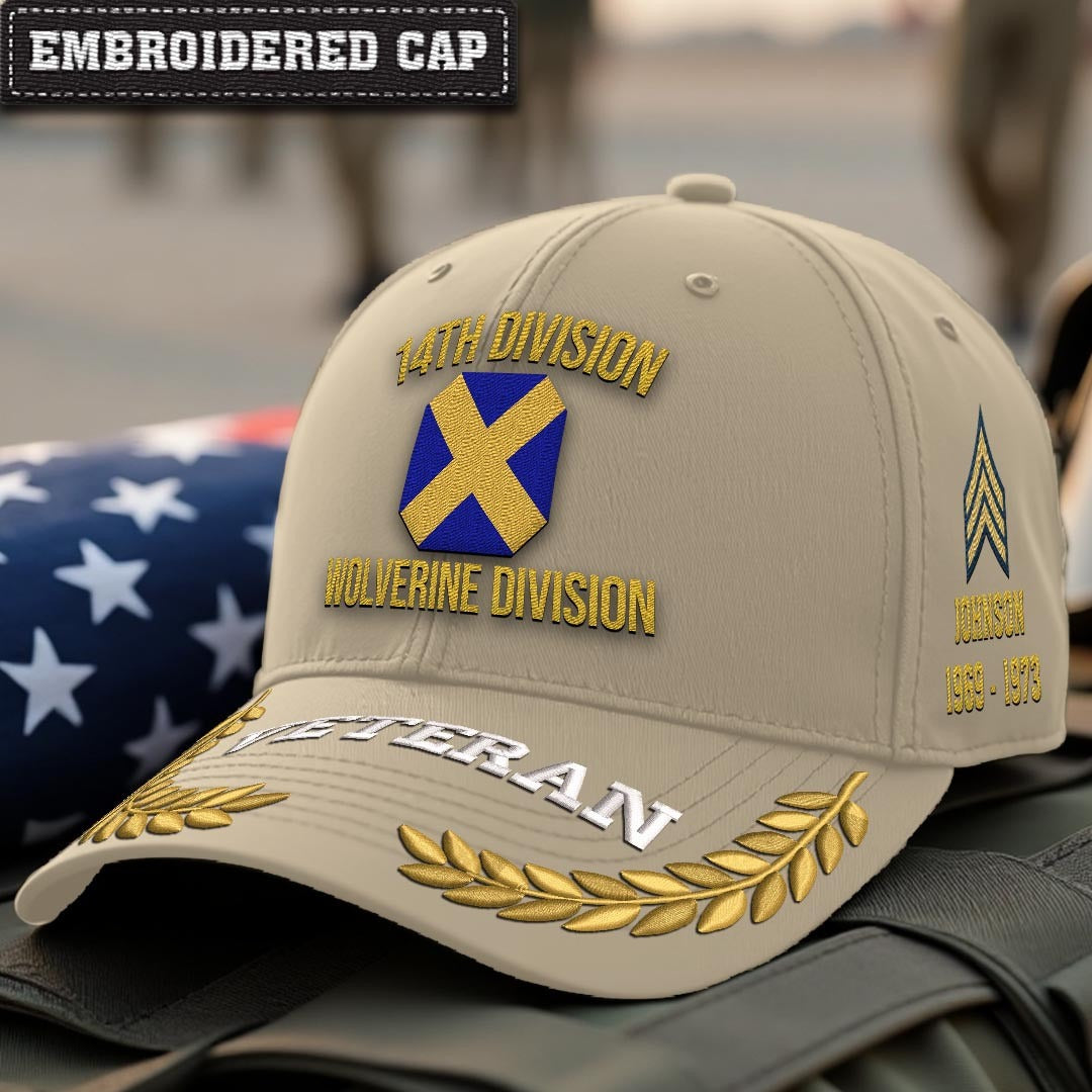 Cowgic U.S. Army 14th Division (National Guard WWI) Embroidered Classic Structured Cap - Embroidered Cap for Veterans