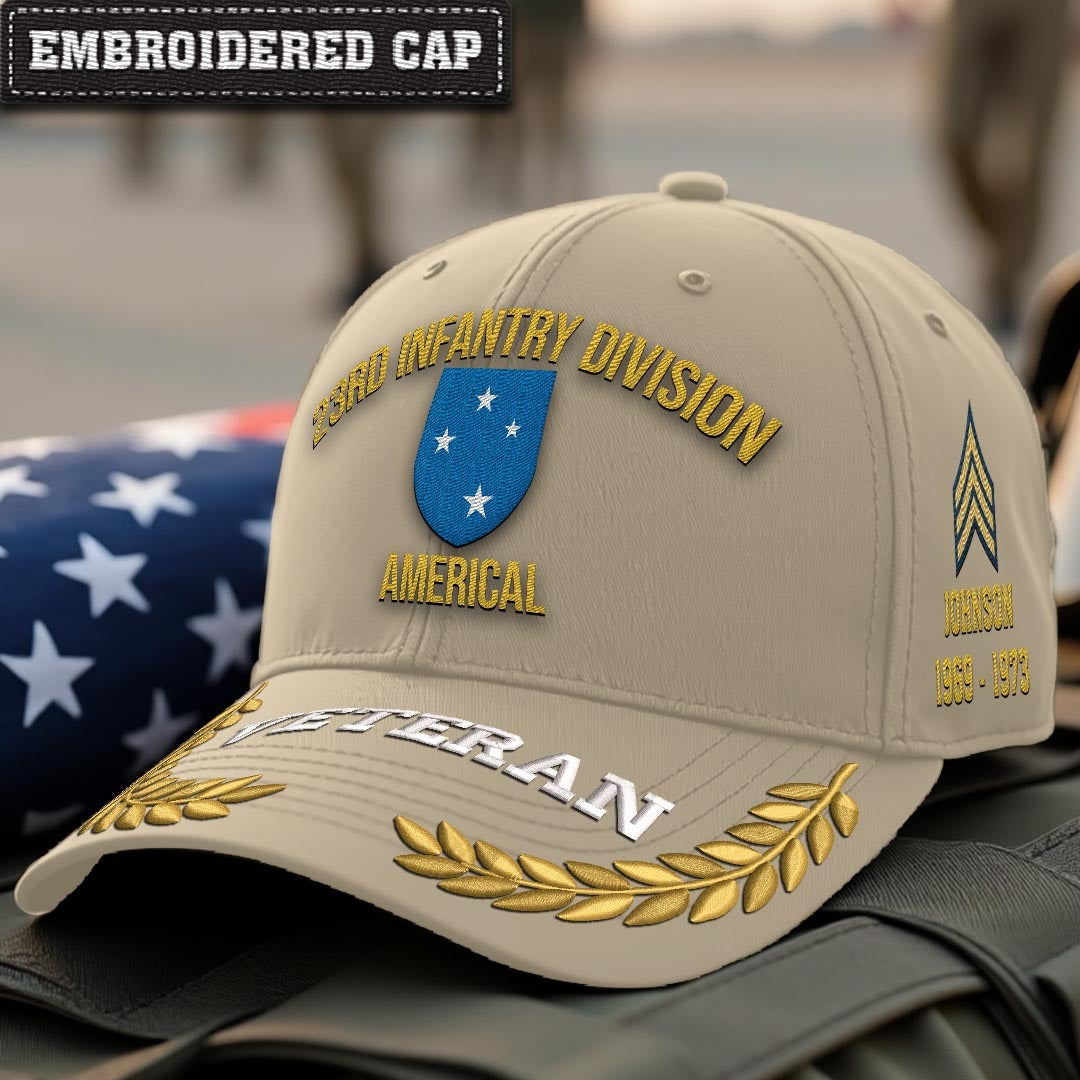 Cowgic U.S. Army 23rd Infantry Division Embroidered Classic Structured Cap - Embroidered Cap for Veterans