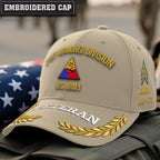 Cowgic U.S. Army 21st Armored Division Embroidered Classic Structured Cap - Embroidered Cap for Veterans