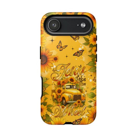 Cowgic Jesus Take The Wheel Sunflowers Phone Case