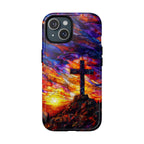 Cowgic Dramatic Sunset Stained-Glass Cross Magnetic Phone Case