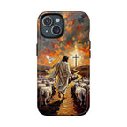 Cowgic Jesus Shepherd Walking With Sheep Magnetic Phone Case
