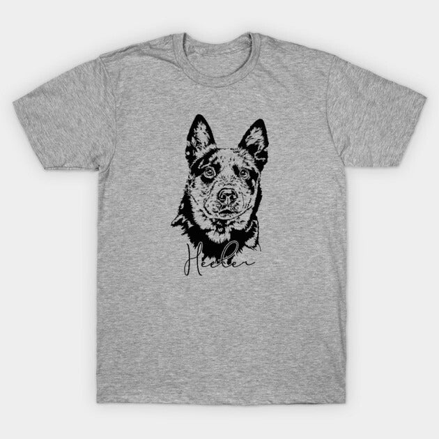 Cowgic Funny Blue Heeler Lover Dog Portrait T-Shirt