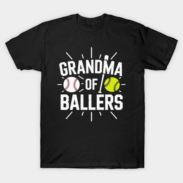 Cowgic Grandma Of Ballers Funny Baseball Softball Mothers Day T-Shirt