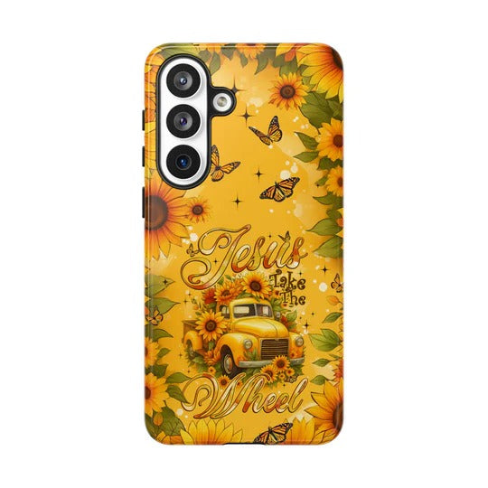 Cowgic Jesus Take The Wheel Sunflowers Phone Case