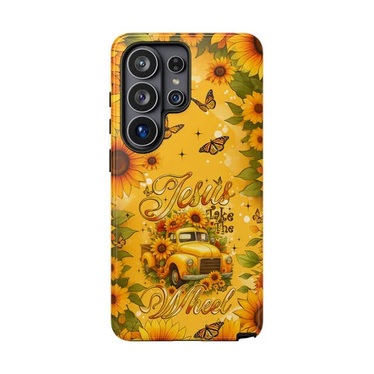 Cowgic Jesus Take The Wheel Sunflowers Phone Case