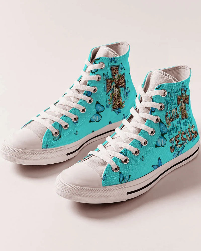 Cowgic Just A Girl Who Loves Jesus High Top Canvas Shoes