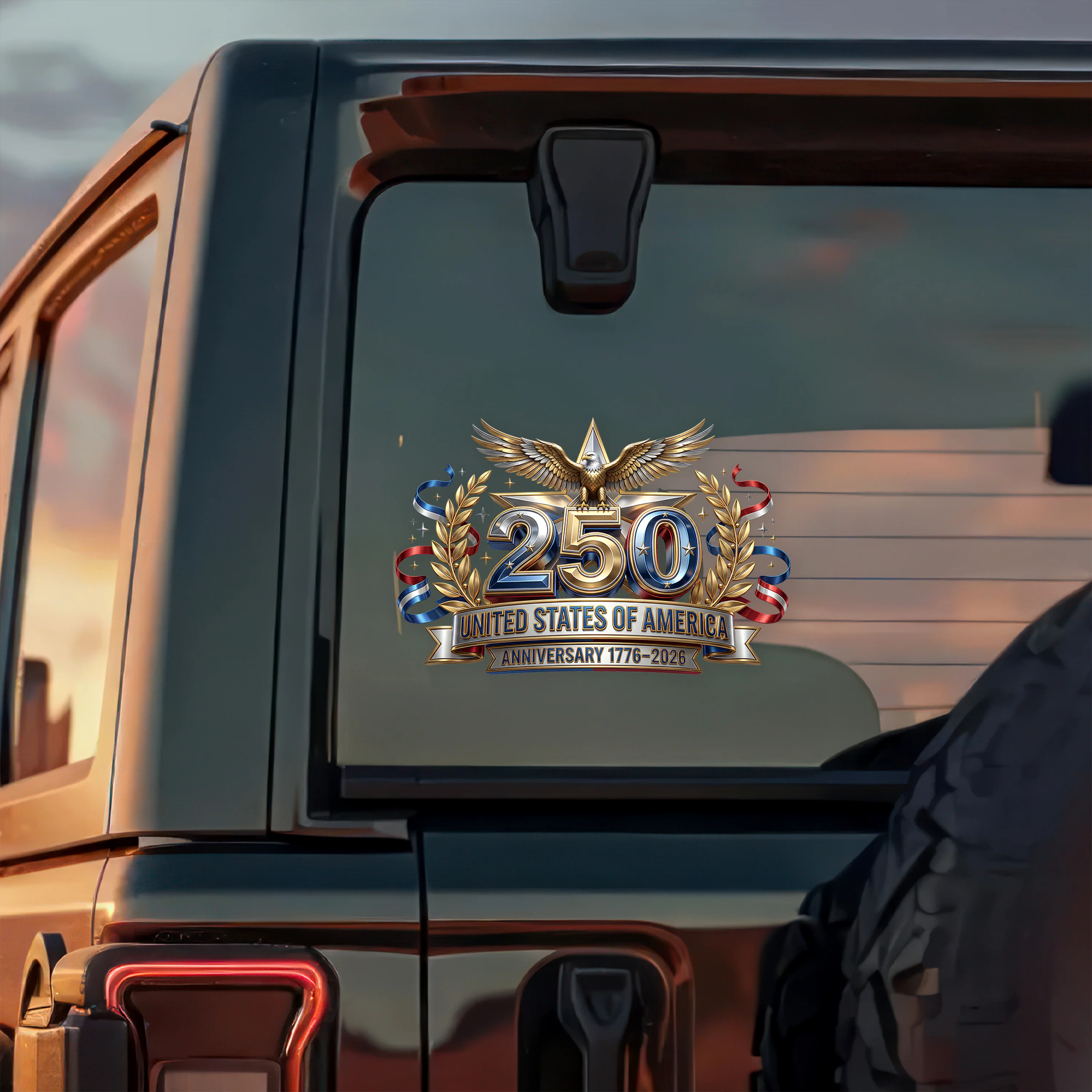 Cowgic USA 250 Anniversary Eagle 1776-2026 Patriotic Car Window Decal Sticker