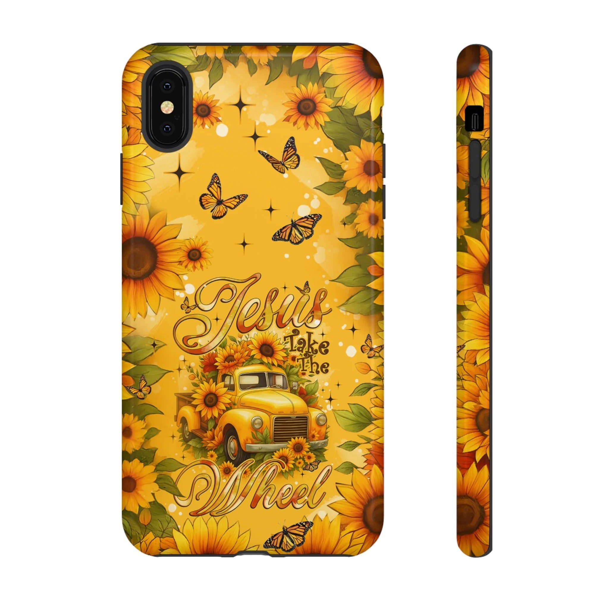 Cowgic Jesus Take The Wheel Sunflowers Phone Case