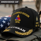 Cowgic U.S. Army 27th Armored Division Embroidered Classic Structured Cap - Embroidered Cap for Veterans