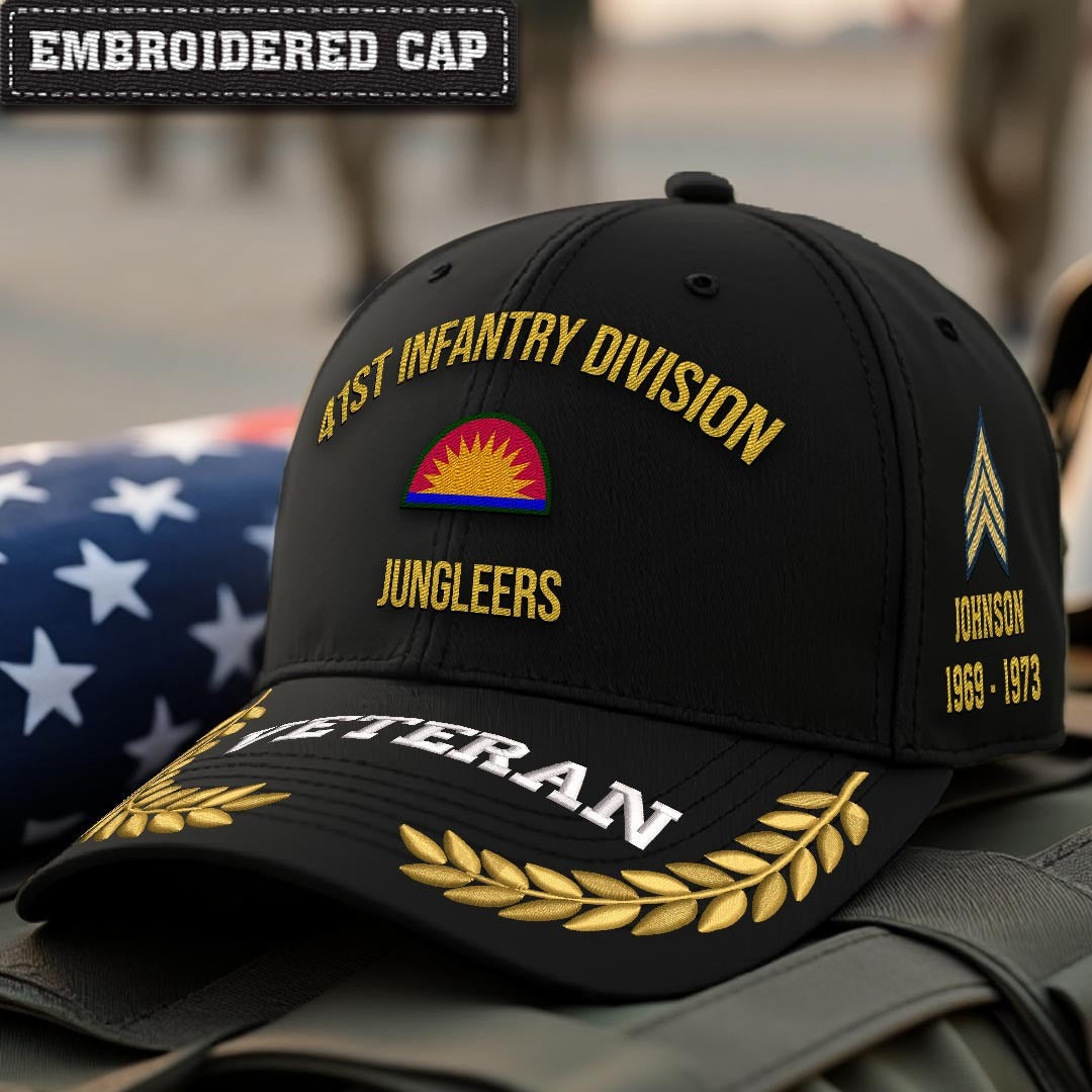 Cowgic U.S. Army 41st Infantry Division Embroidered Classic Structured Cap - Embroidered Cap for Veterans