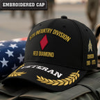 Cowgic U.S. Army 5th Infantry Division Embroidered Classic Structured Cap - Embroidered Cap for Veterans