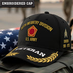Cowgic U.S. Army 50th Infantry Division Embroidered Classic Structured Cap - Embroidered Cap for Veterans