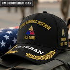 Cowgic U.S. Army 22nd Armored Division Embroidered Classic Structured Cap - Embroidered Cap for Veterans