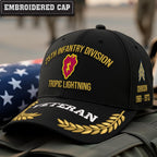Cowgic U.S. Army 25th Infantry Division Embroidered Classic Structured Cap - Embroidered Cap for Veterans