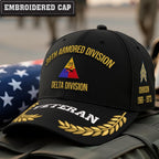 Cowgic U.S. Army 39th Armored Division Embroidered Classic Structured Cap - Embroidered Cap for Veterans