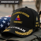 Cowgic U.S. Army 11th Armored Division Embroidered Classic Structured Cap - Embroidered Cap for Veterans