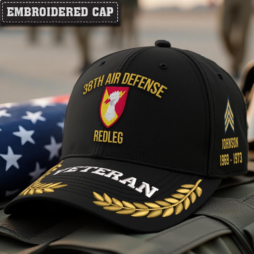 Cowgic U.S. Army 38th Air Defense Artillery Brigade Embroidered Classic Structured Cap - Embroidered Cap for Veterans