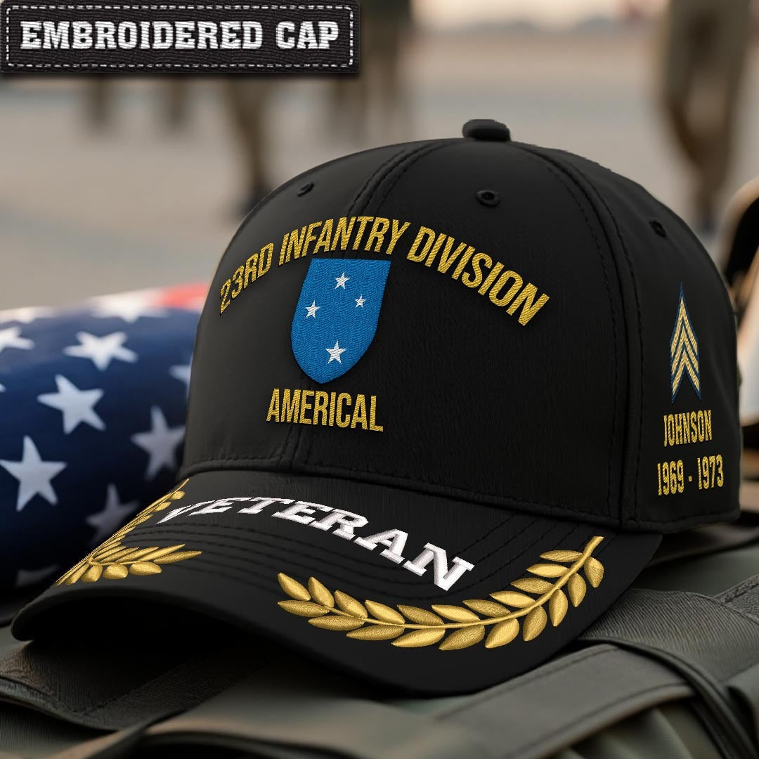 Cowgic U.S. Army 23rd Infantry Division Embroidered Classic Structured Cap - Embroidered Cap for Veterans